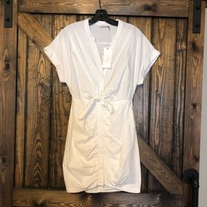 White button down tie dress NWT size Small